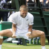 Issu des qualifications, Leandro Riedi entrera en scène lundi à Wimbledon KEYSTONE/PETER KLAUNZER